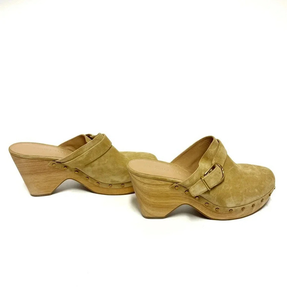 NWOT Veronica Beard Hendrix Suede Clog - Boho Backless Heeled Clog - Picture 8 of 11